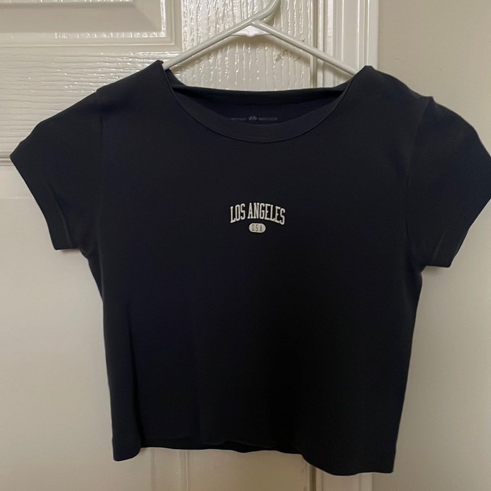 Brandy Melville navy blue Los Angeles crop top